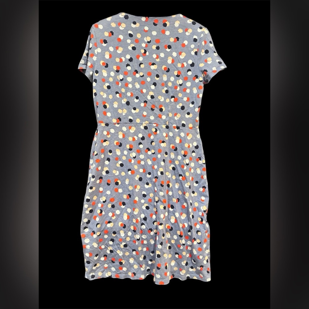 BODEN โค๏ธ Emory Knit Jersey Dress in Fallen Blossom Blue Print Size 12 Cotton,EUC - Picture 7 of 8